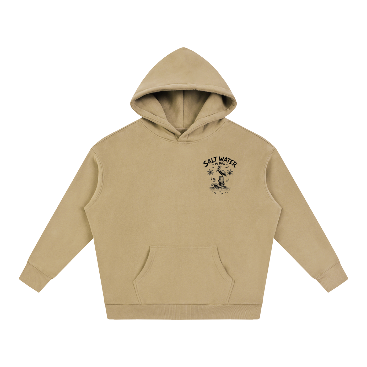 Salt Water Vibes Oversize Fleeced Hoodie