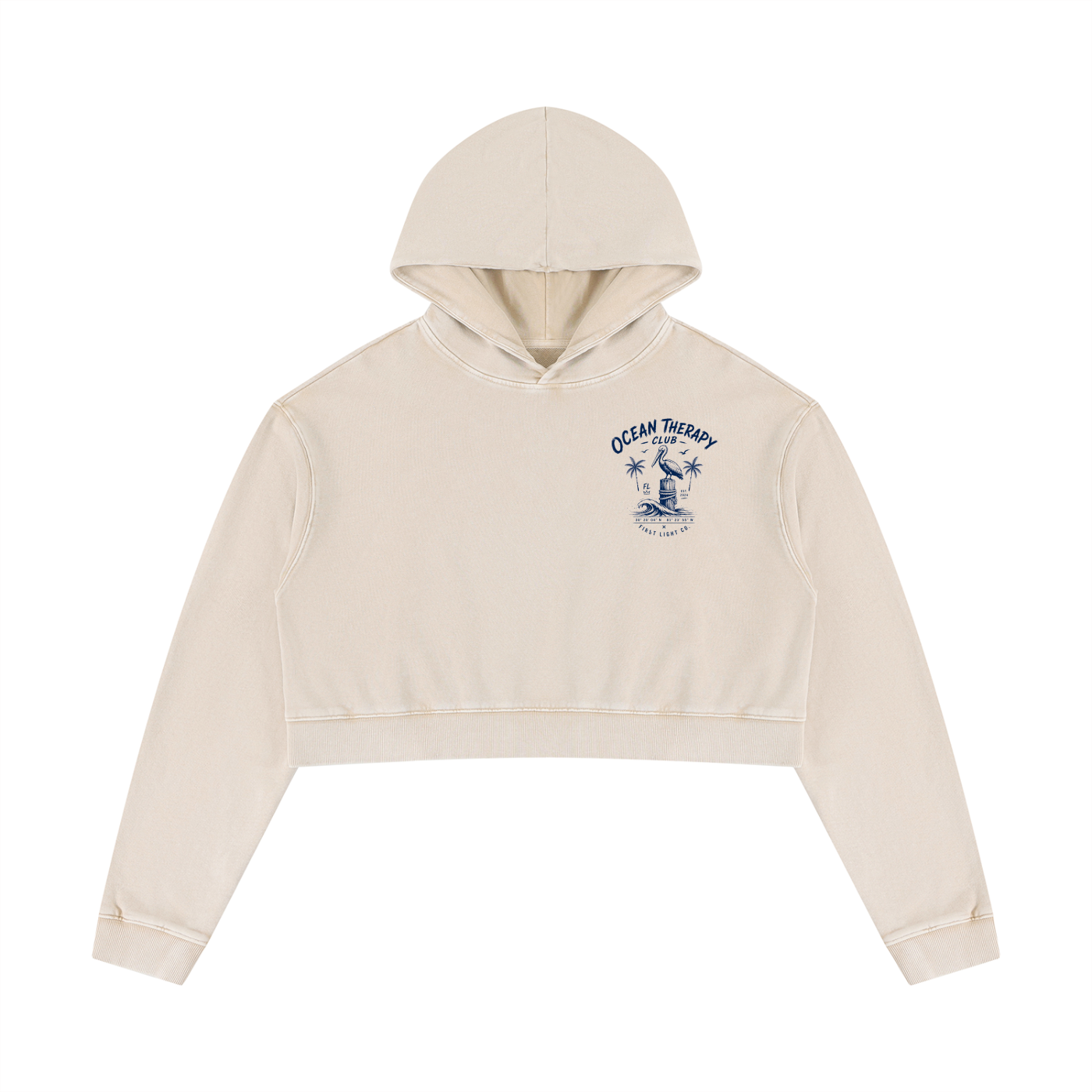 Ocean Therapy Women’s Mineral Washed Crop Hoodie